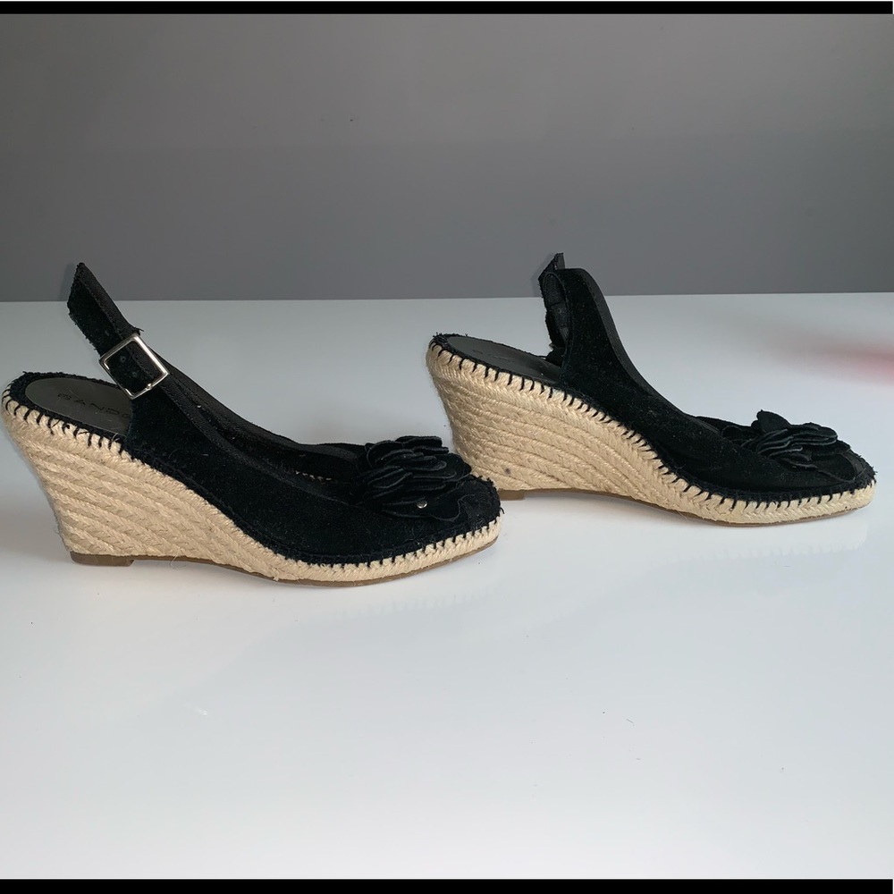 Bandolino | Espadrille Peep Toe Black/Tan Size 7